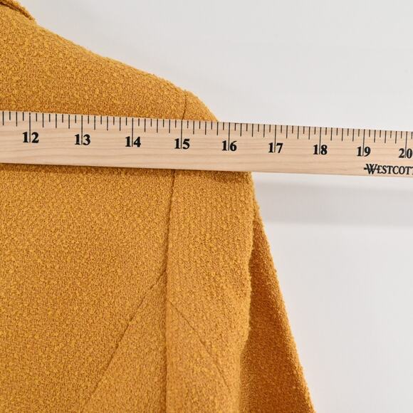 JONES NY Womens Tweed Wool Jacket Size 4 Petite Gold Yellow Belted Button Retro - Picture 5 of 13